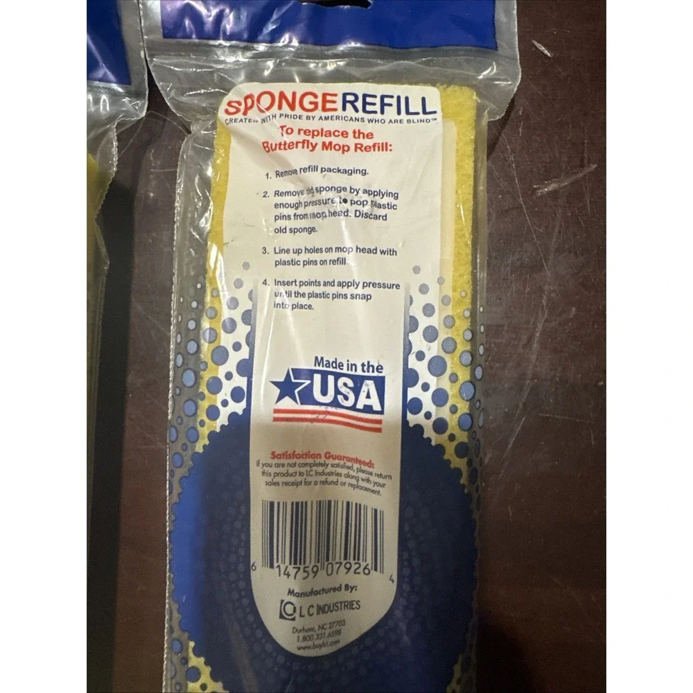 2 Sponge Mop Refill Type I Absorbent Cellulose Sponge 9.25